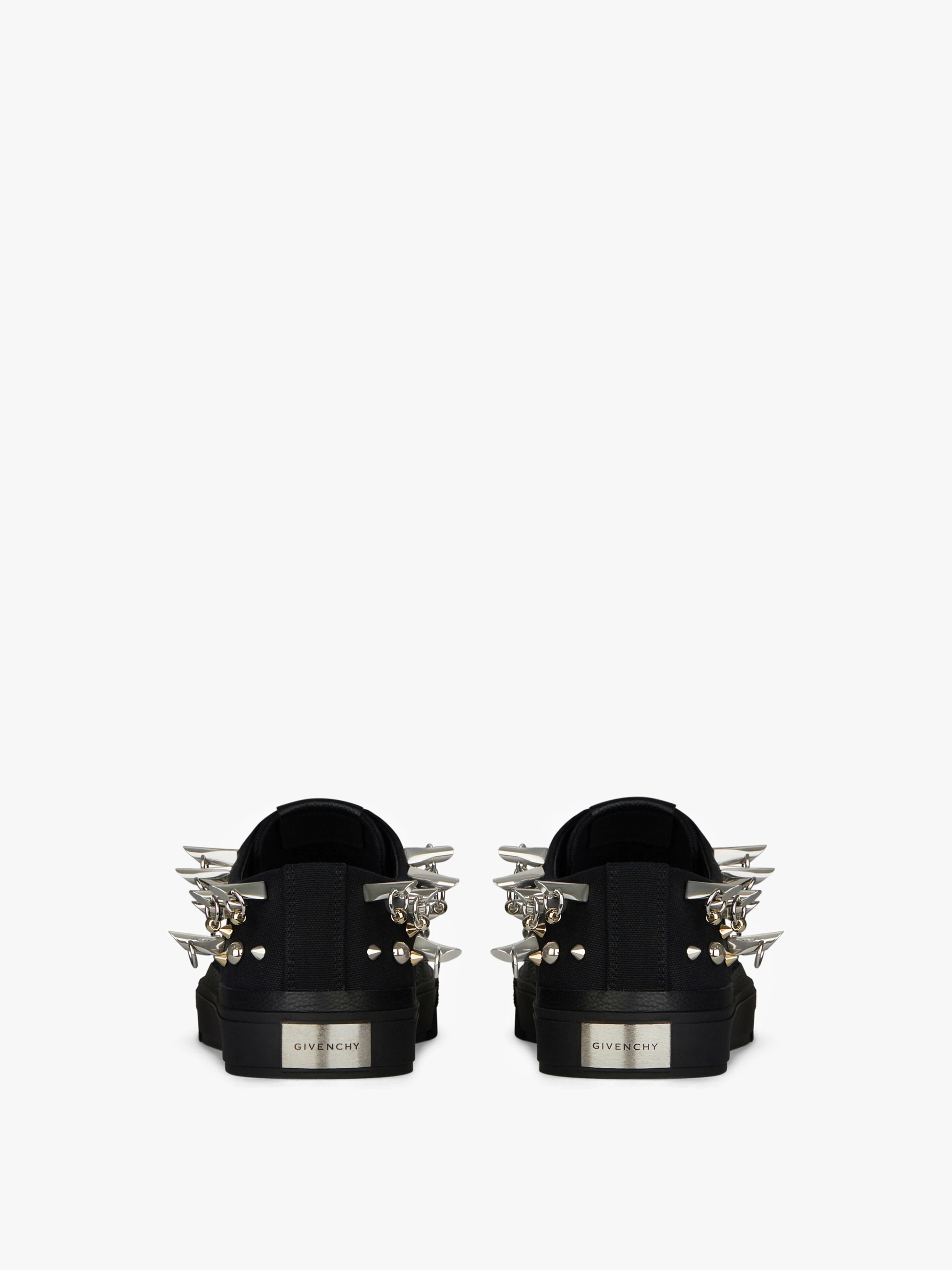 SNEAKERS CITY IN CANVAS AND LEATHER WITH STUDS - 7