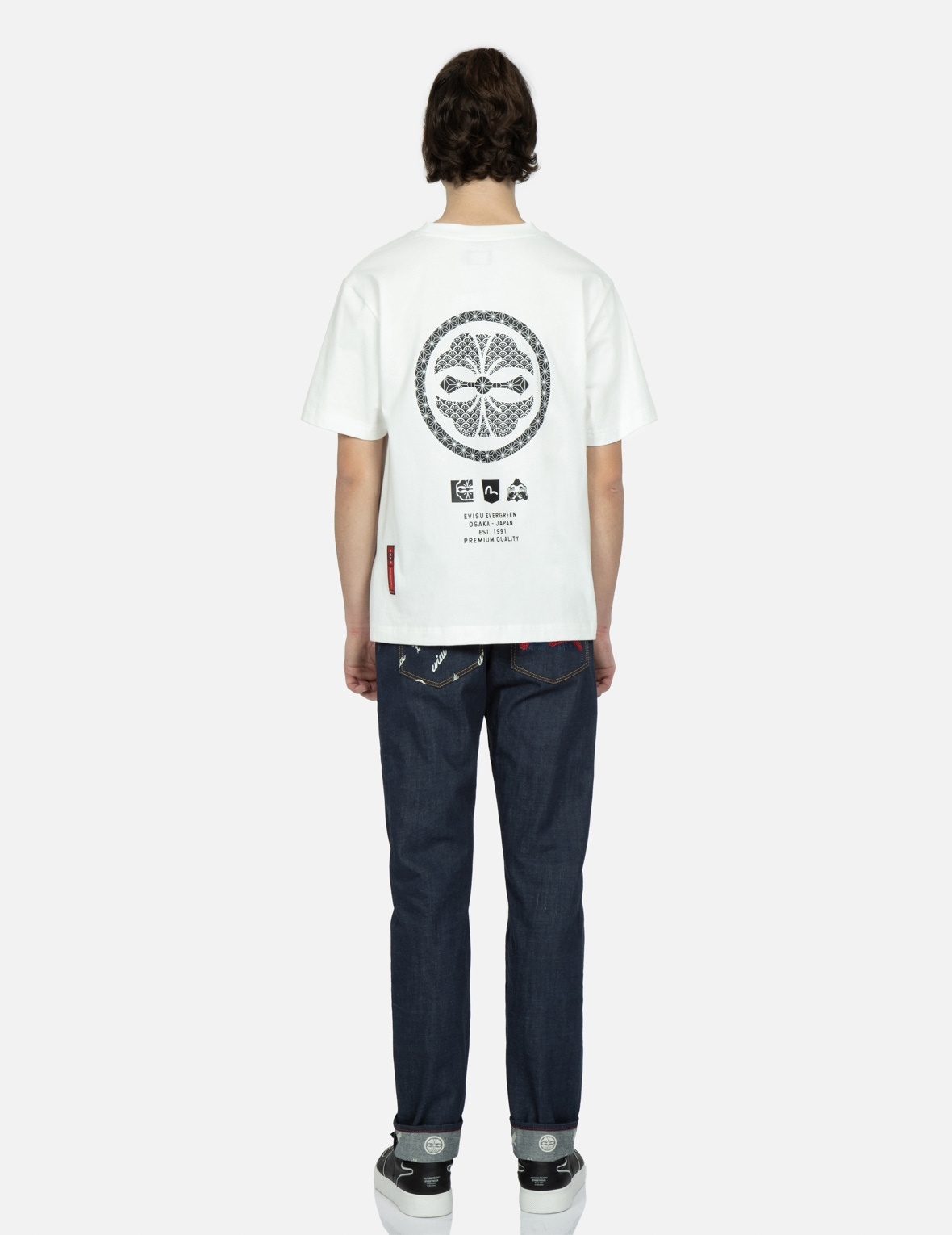 EAGLE AND KAMON-PATTERN POCKET CARROT-FIT JEANS #2017 - 5