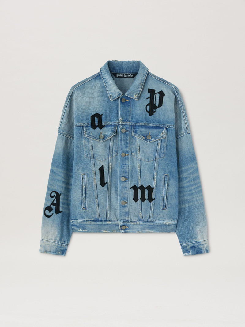 Oversize Logo Patches Denim Jacket 1