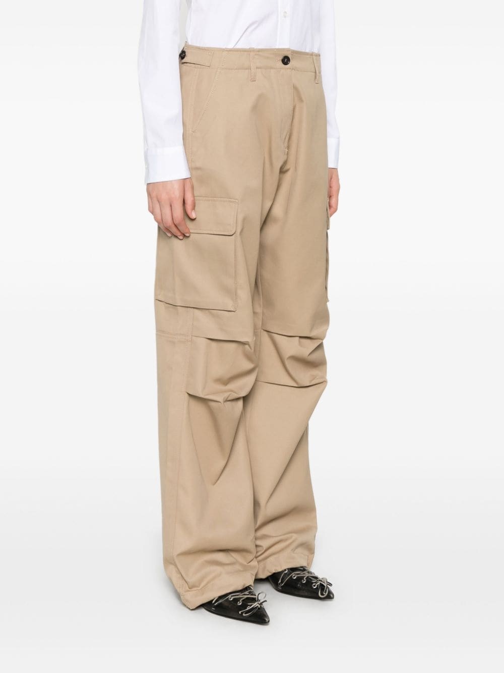 wide-leg cargo trousers - 3