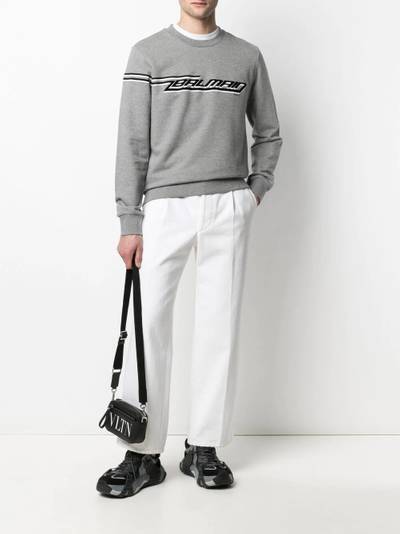 Balmain flocked logo sweatshirt outlook