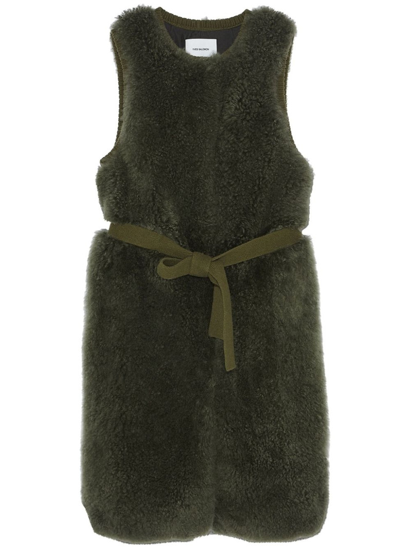 belted shearling gilet 1