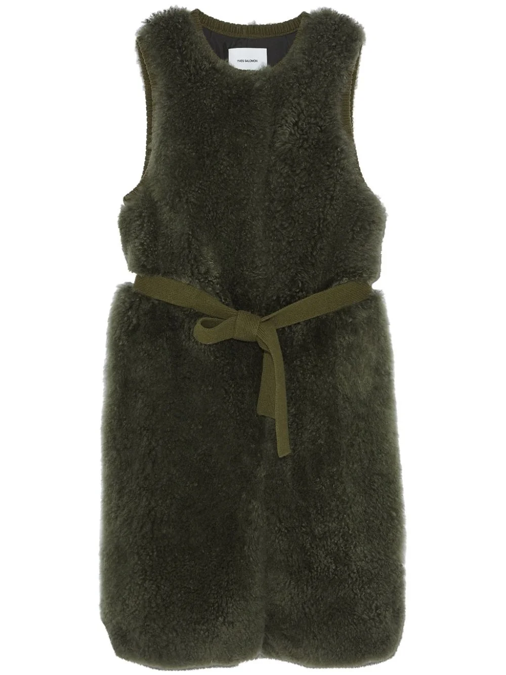 belted shearling gilet - 1
