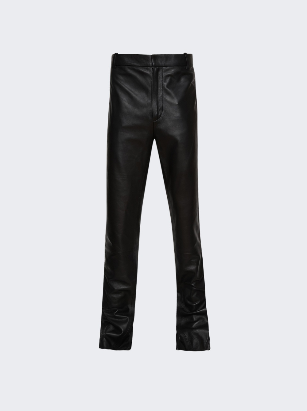 Belted Leather Super Skinny Pants Black - 1