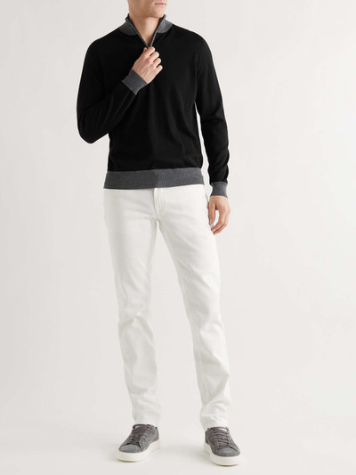 Canali Colour-Block Wool Half-Zip Sweater outlook