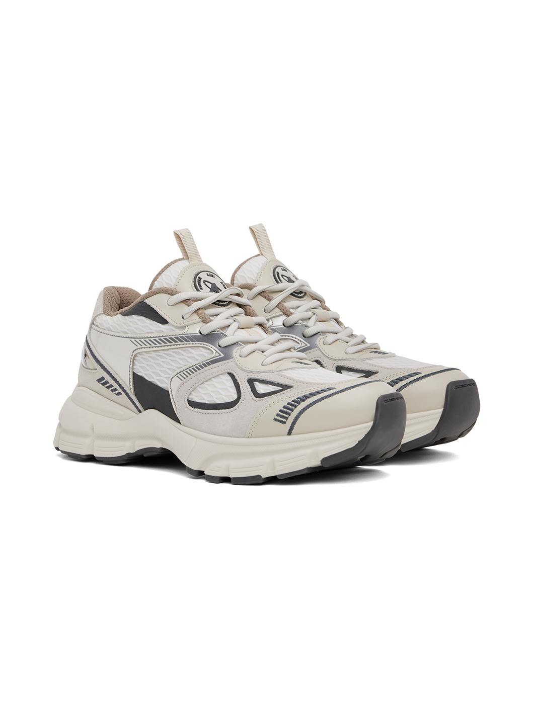 Beige & Gray Marathon Runner Sneakers - 4