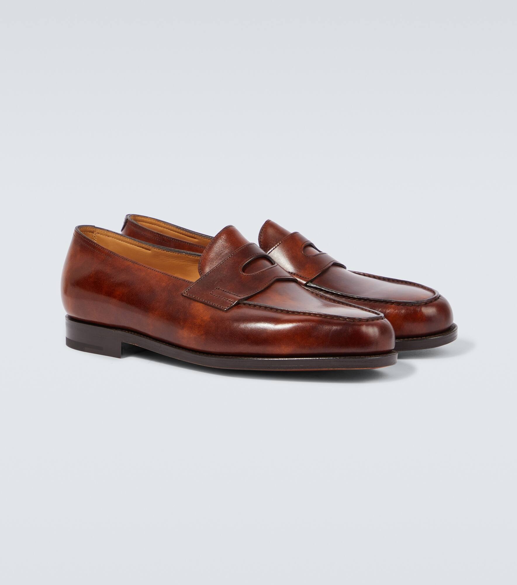 Lopez brushed leather penny loafers - 5