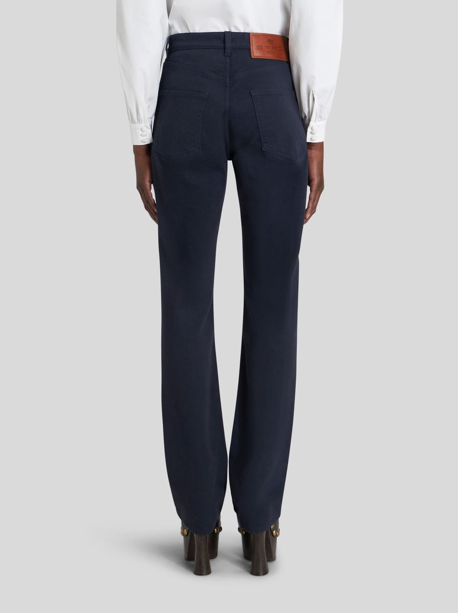 JEANS WITH FLORAL SIDE BANDS - 4