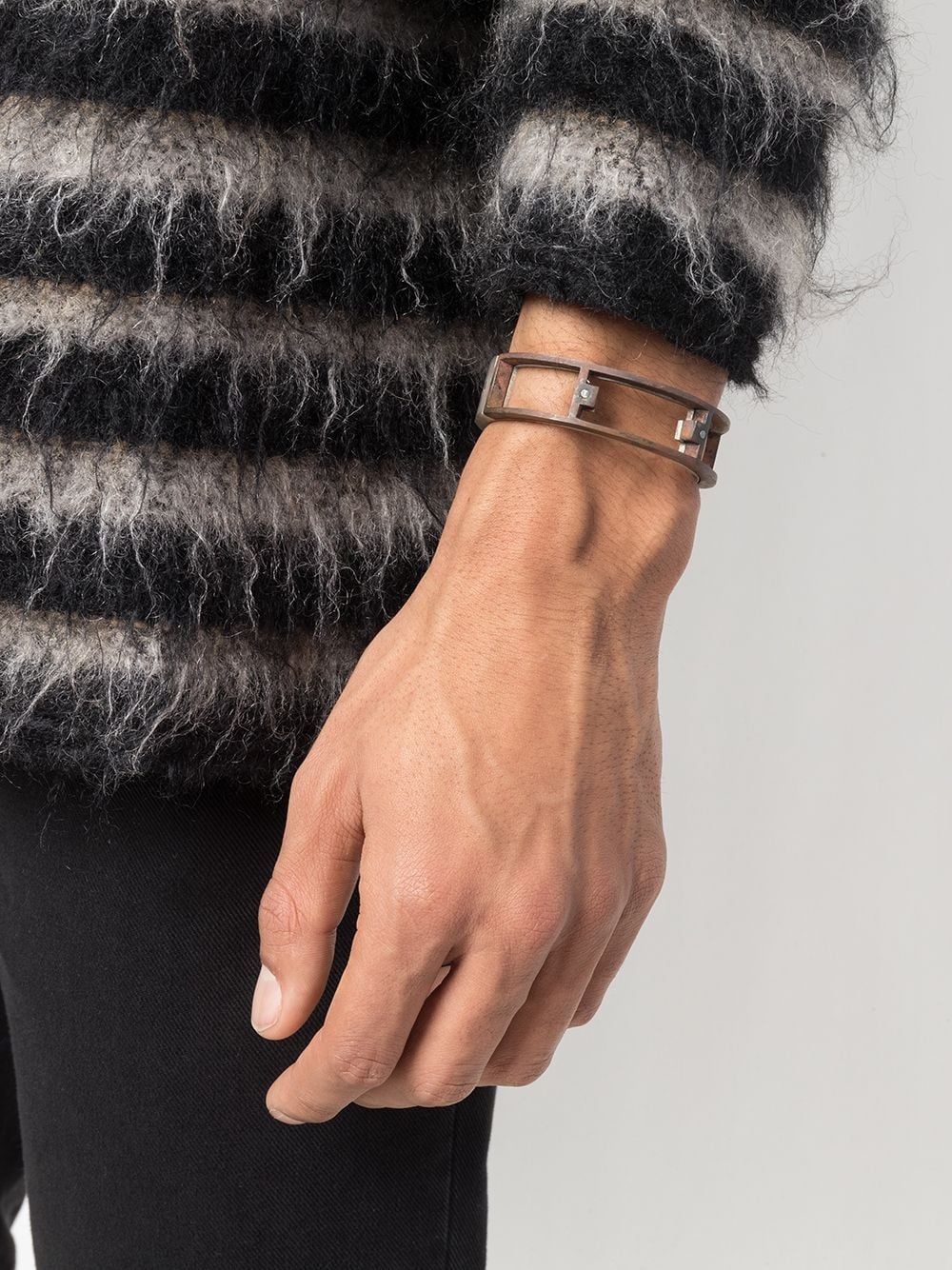 two-tone distressed cuff bracelet - 2