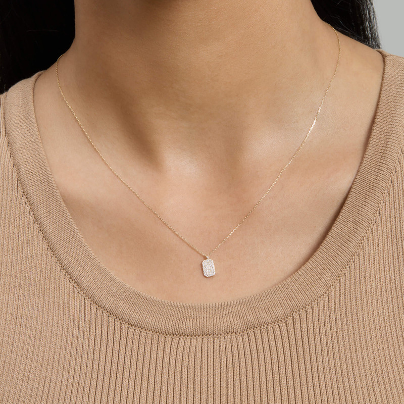 STONE AND STRAND Tagged Diamond Pendant outlook