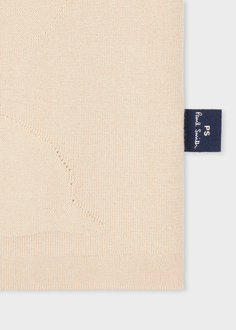 Paul Smith Ecru Floral Jacquard Short Sleeve Knitted Polo Shirt outlook