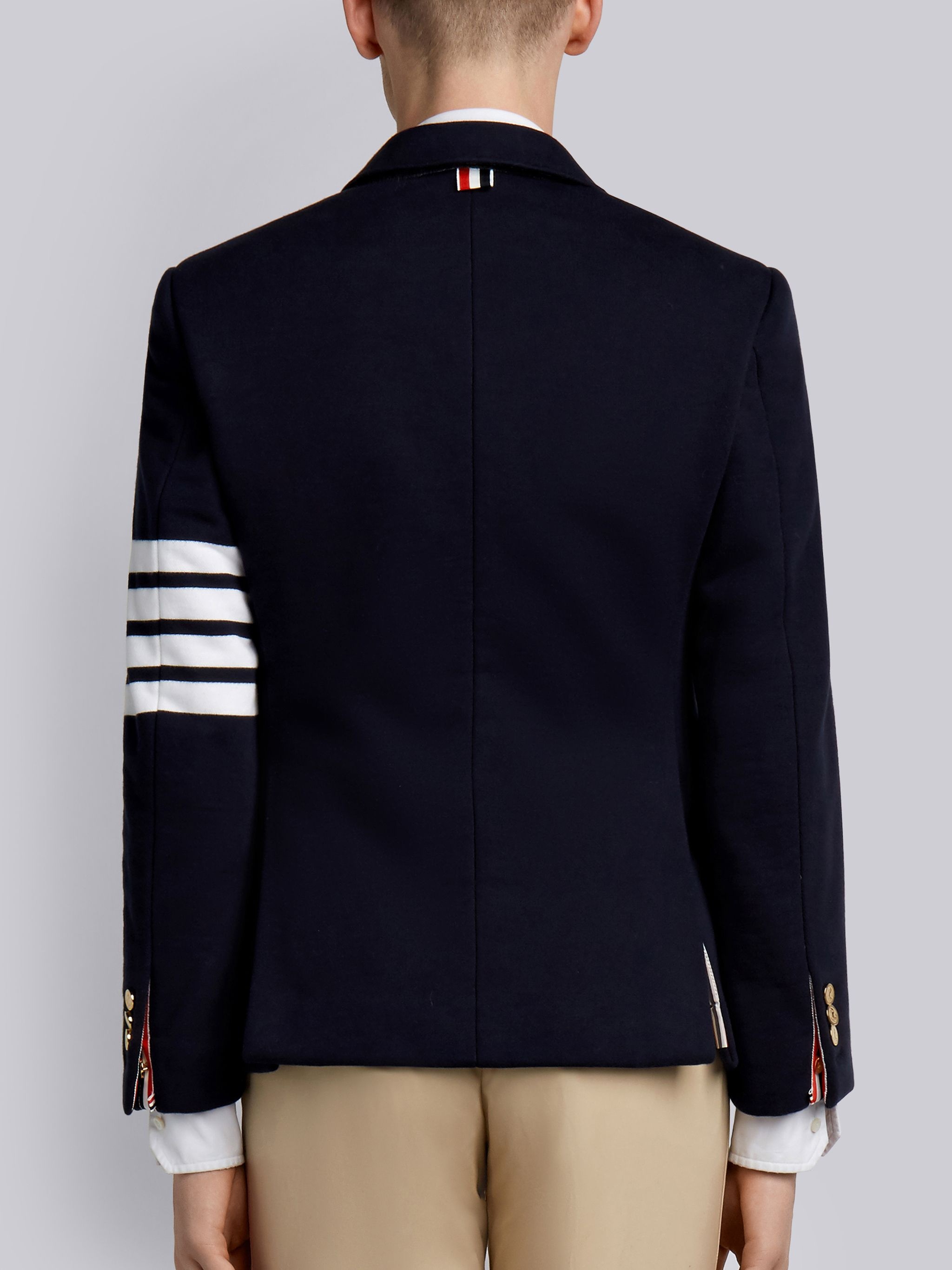 Navy Loopback Jersey Knit 4-bar Sport Coat - 3