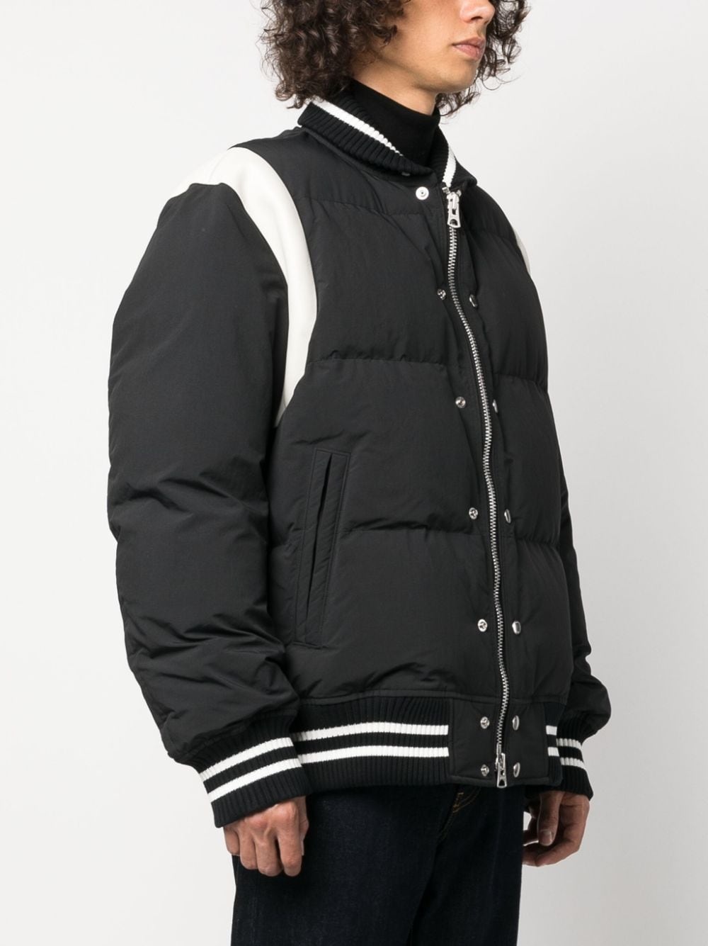 sacai striped-edge padded bomber jacket | REVERSIBLE