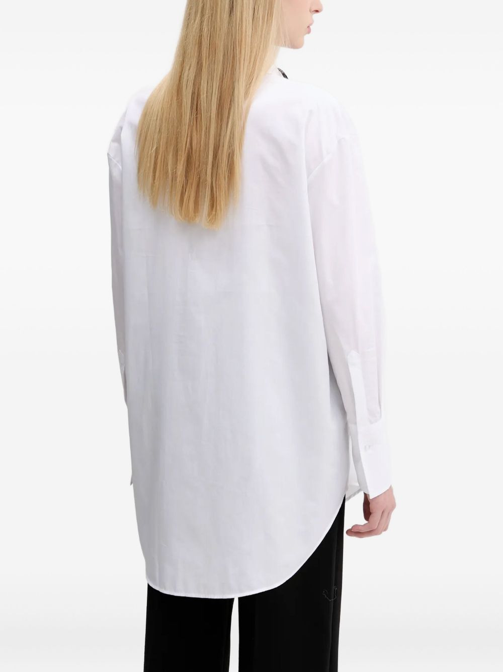 rose-embellished shirt - 3