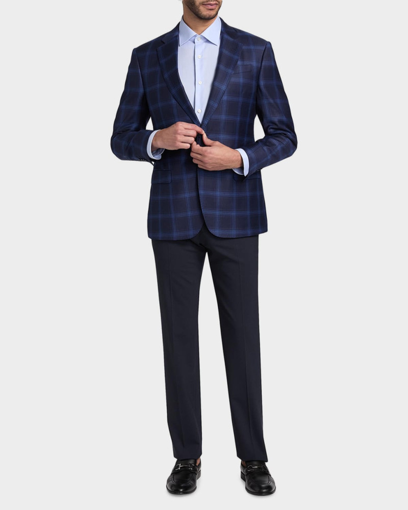 EMPORIO ARMANI Men's Wool Plaid Single-Breasted Sport Coat outlook
