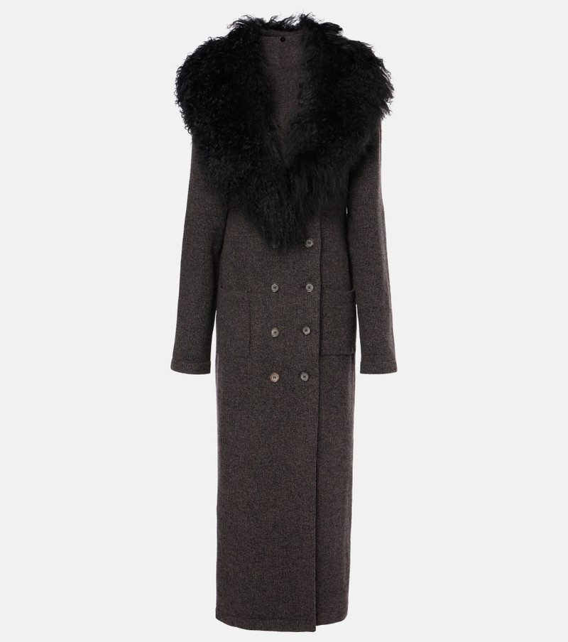 Shearling-trimmed 캐시미어 코트 - 1