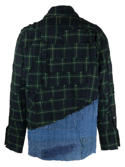 Greg Lauren patchwork cotton shirt jacket outlook