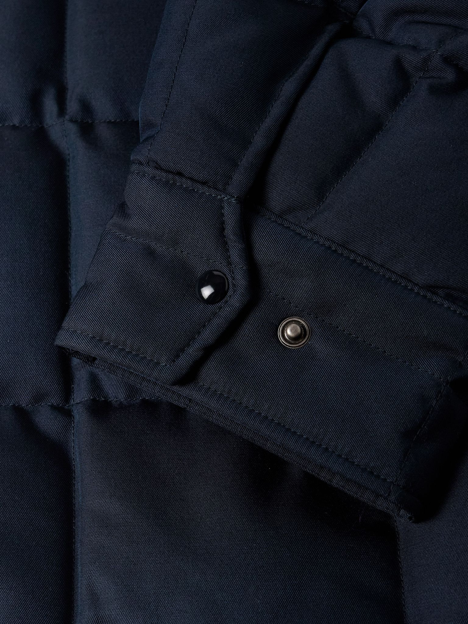 Coach Appliquéd Quilted Wool and Silk-Blend Twill Down Jacket Navy - 5