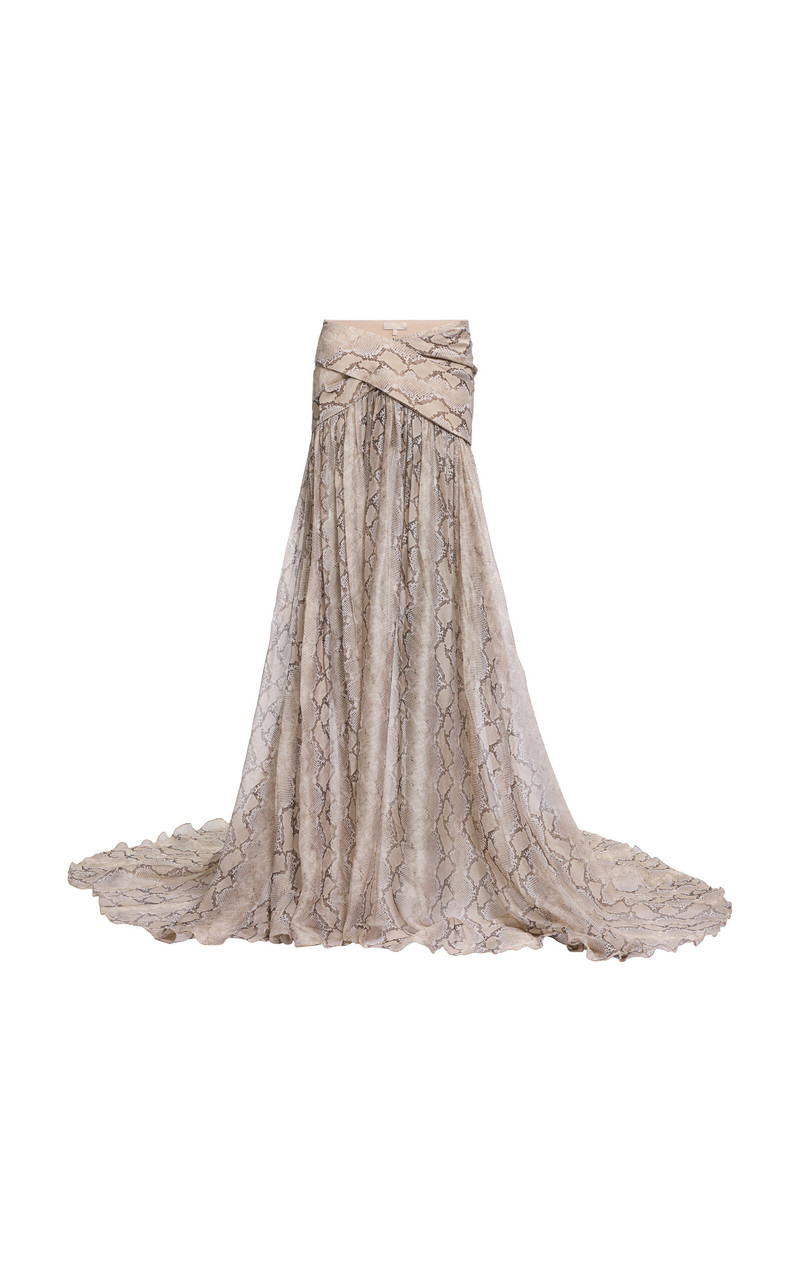Printed Chiffon Long Skirt animal 1