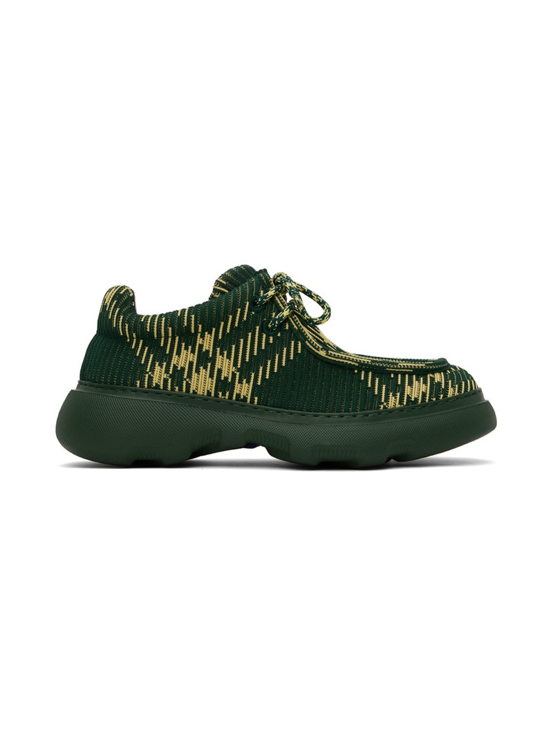 Green & Yellow Check Woven Creeper Derbys 1