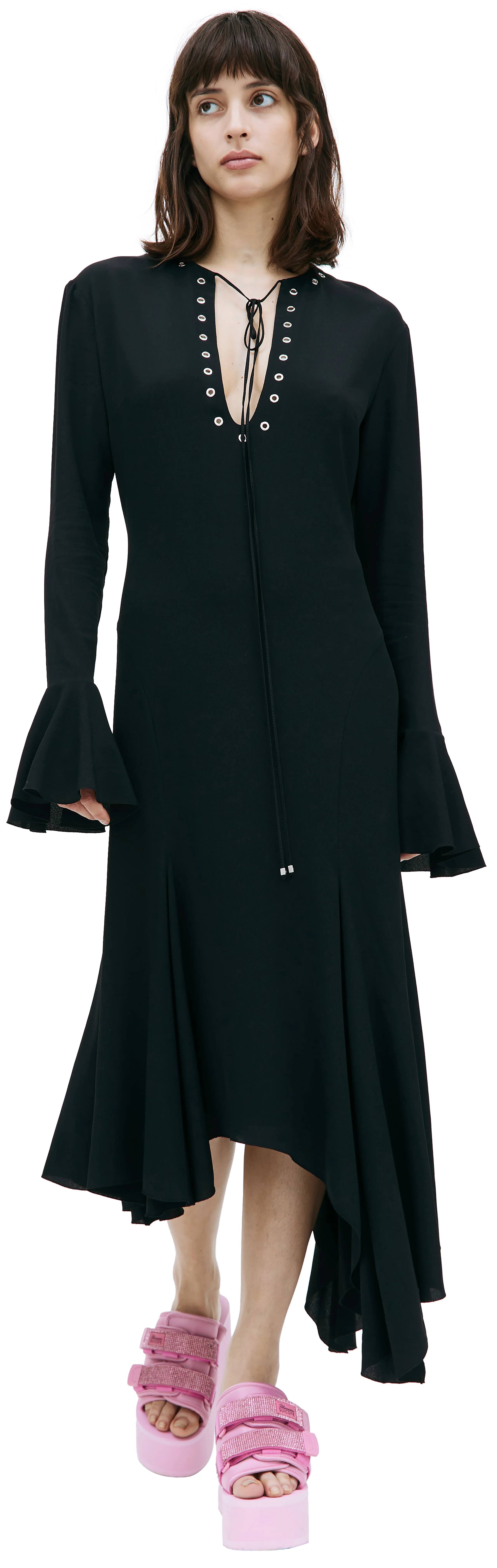 BLACK MIDI DRESS - 1