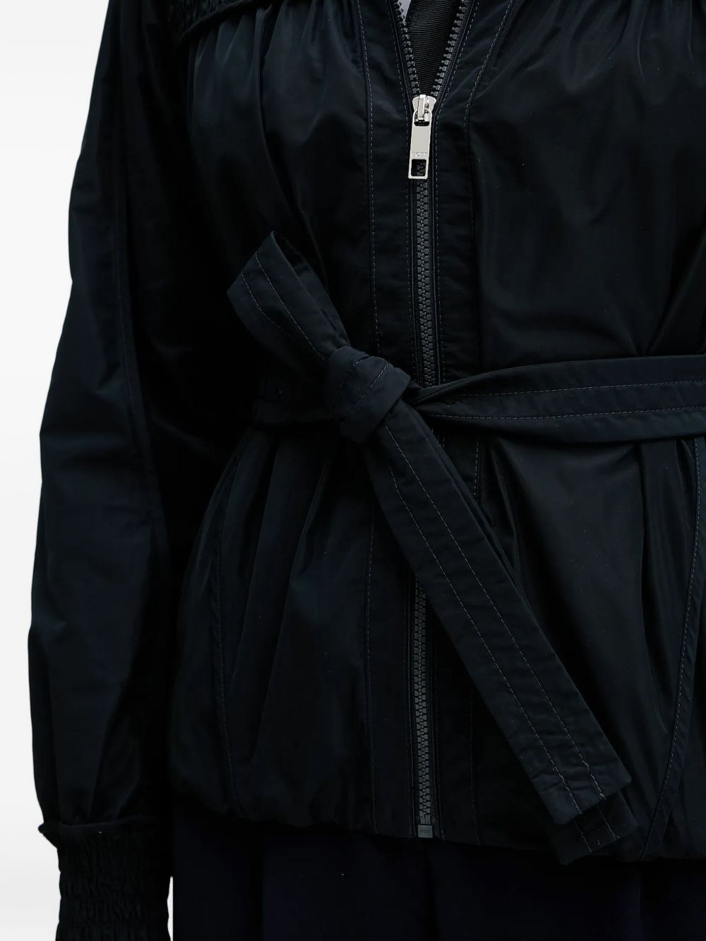 smocked-yoke belted jacket - 5