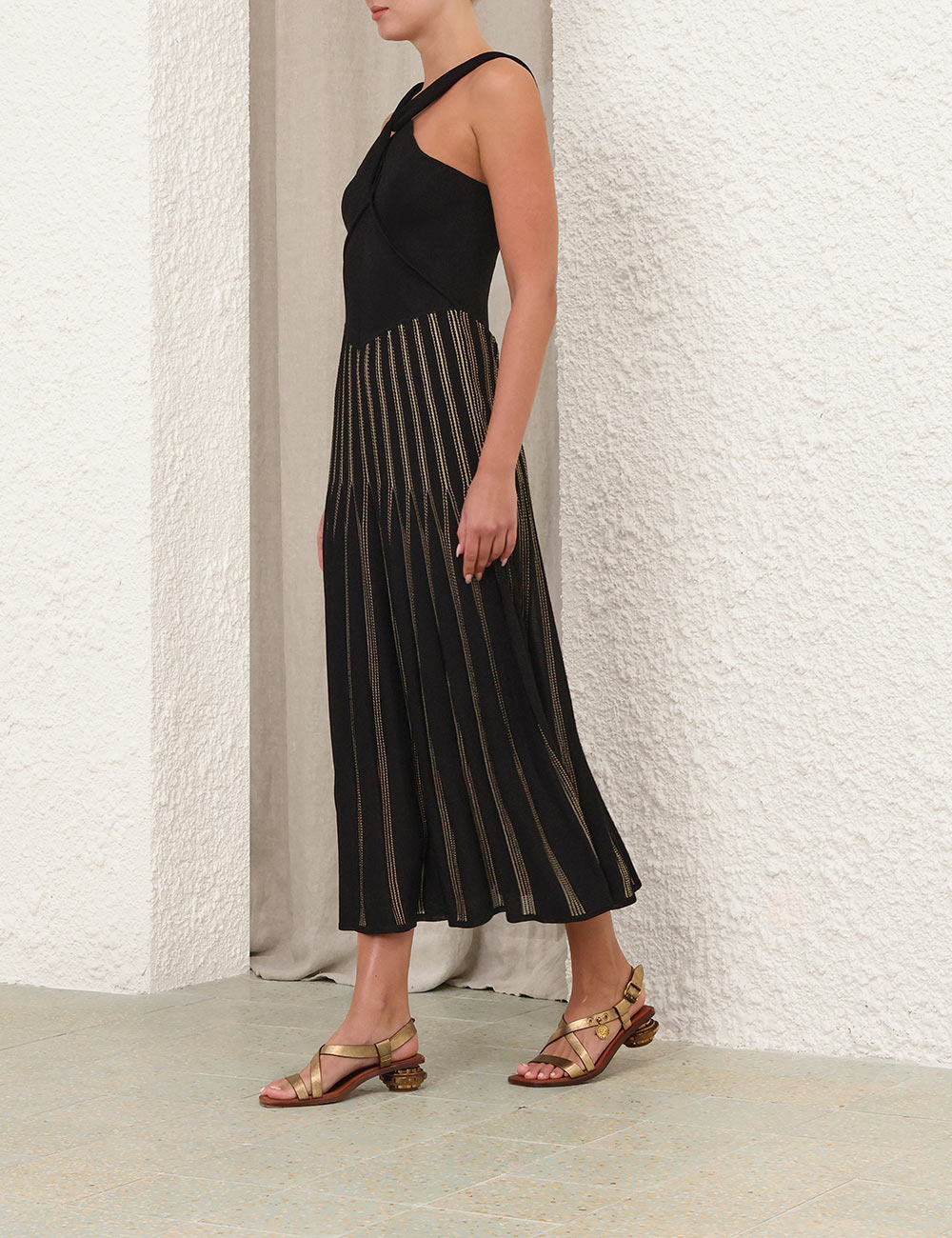 REBELLION STRIPED HALTER DRESS - 3