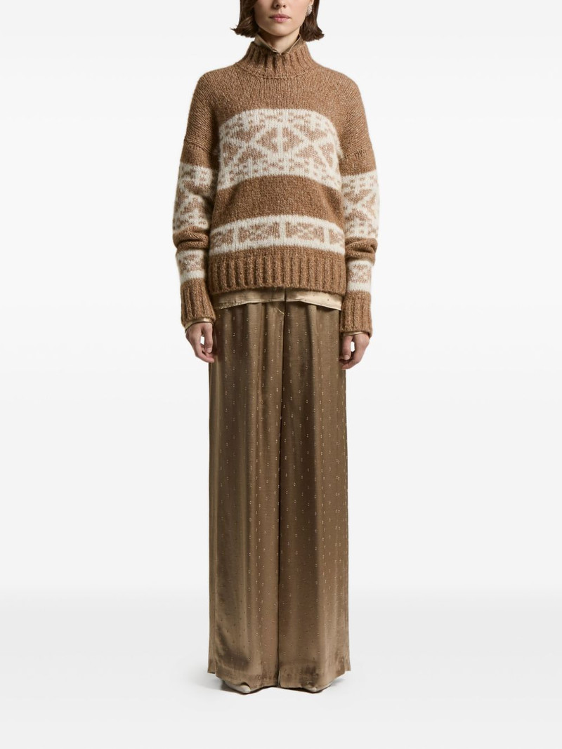 PESERICO fairisle-pattern high-neck sweater outlook