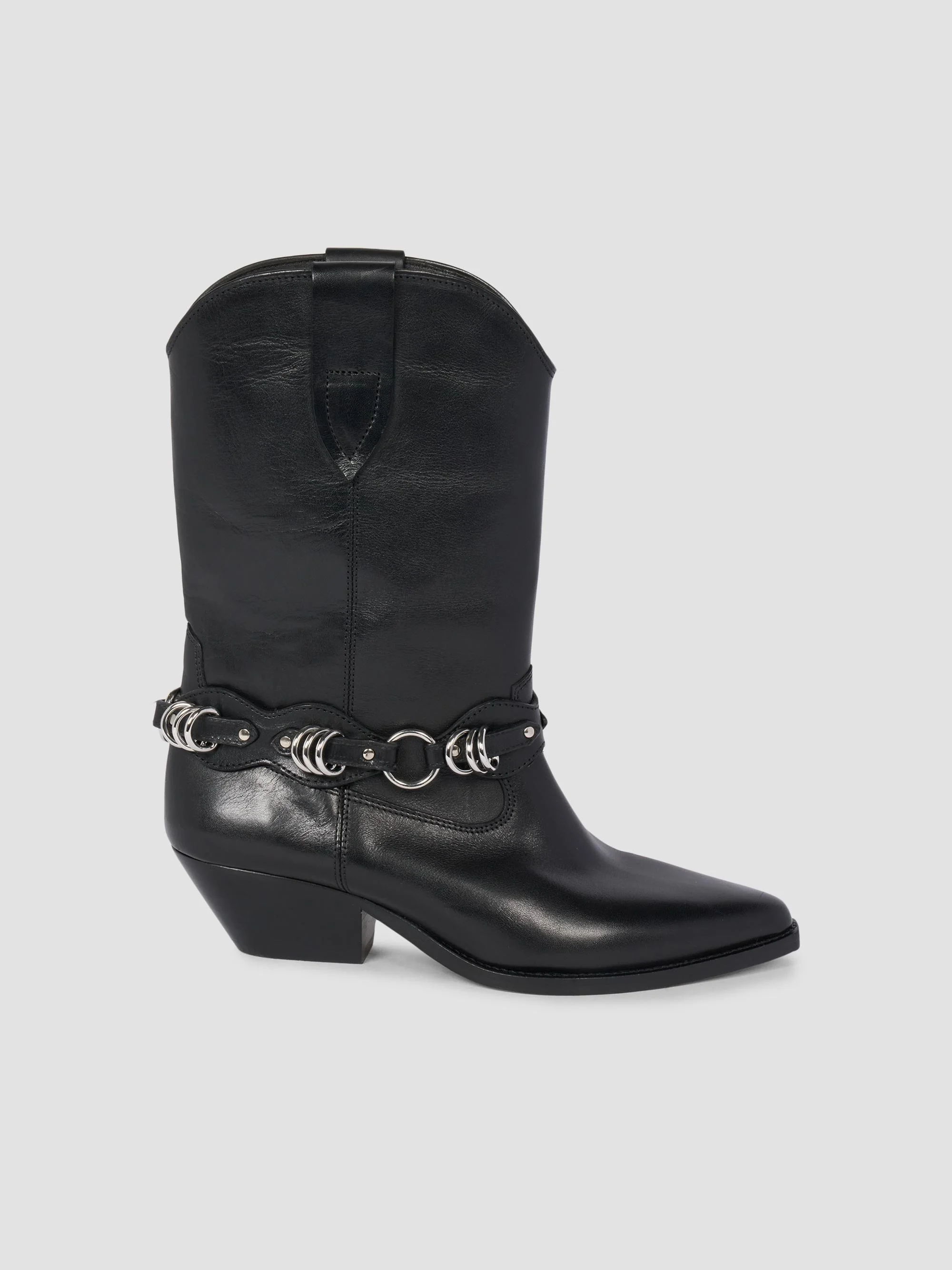 Women's Duerto 40MM Leather Cowboy Boots - Black - 1