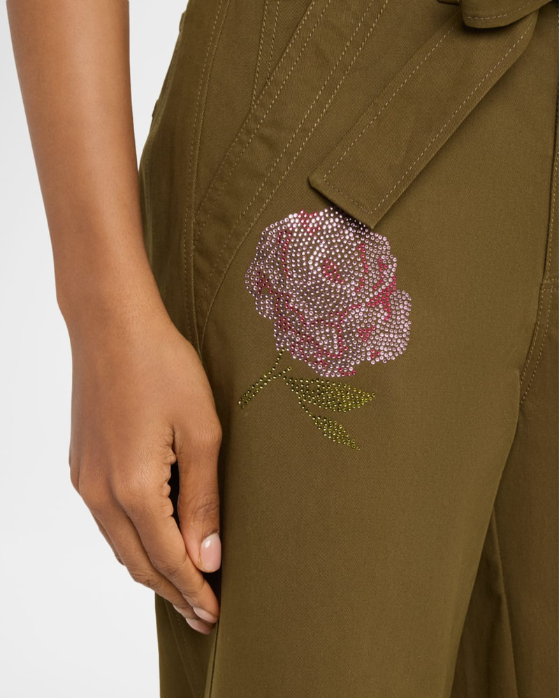 Wide-Leg Heatset Roses Pants 5