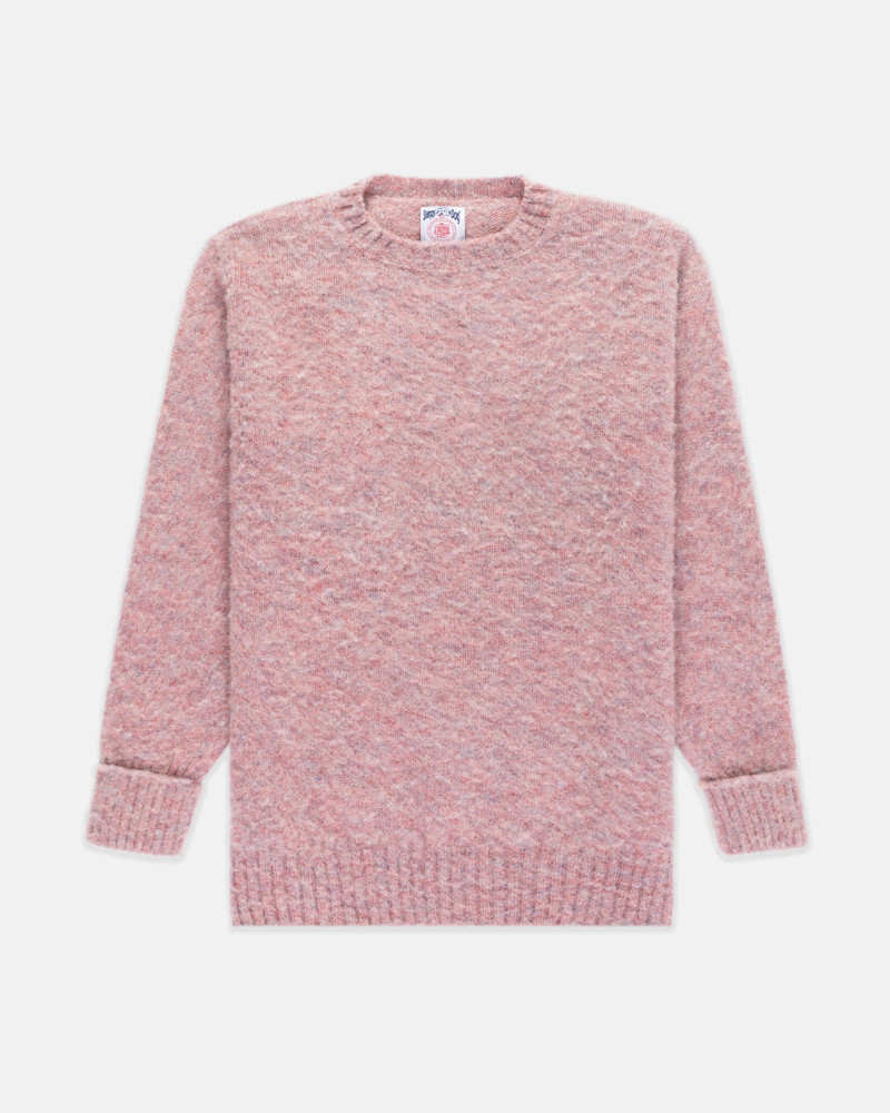 J. PRESS MADE-IN-SCOTLAND DARK PINK MARL SHAGGY DOG SWEATER - CLASSIC FIT outlook