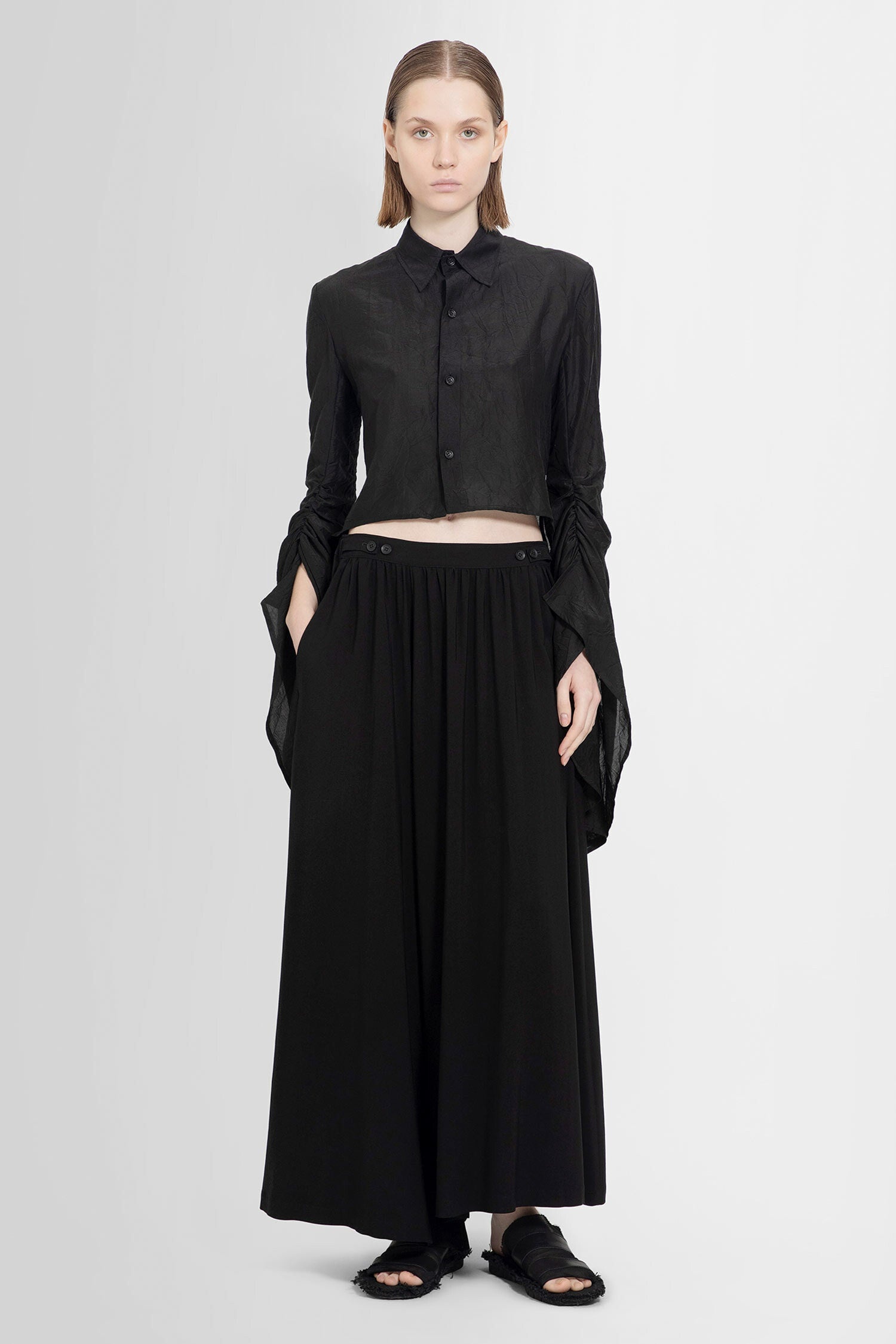 YOHJI YAMAMOTO WOMAN BLACK SHIRTS - 1