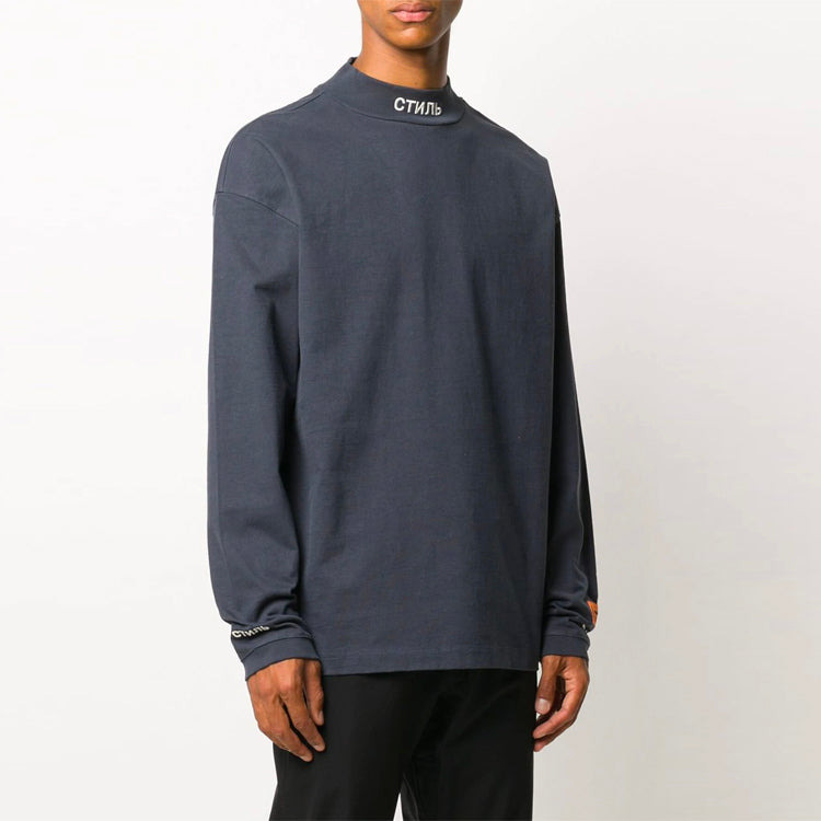 HERON PRESTON Ctnmb Long Sleeve Turtleneck Tshirt 'Navy' HMAB017F20JER0014501 - 3