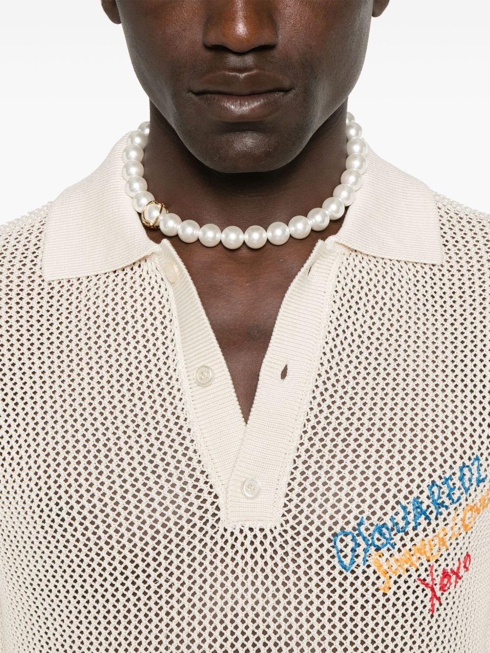 knit polo shirt - 4