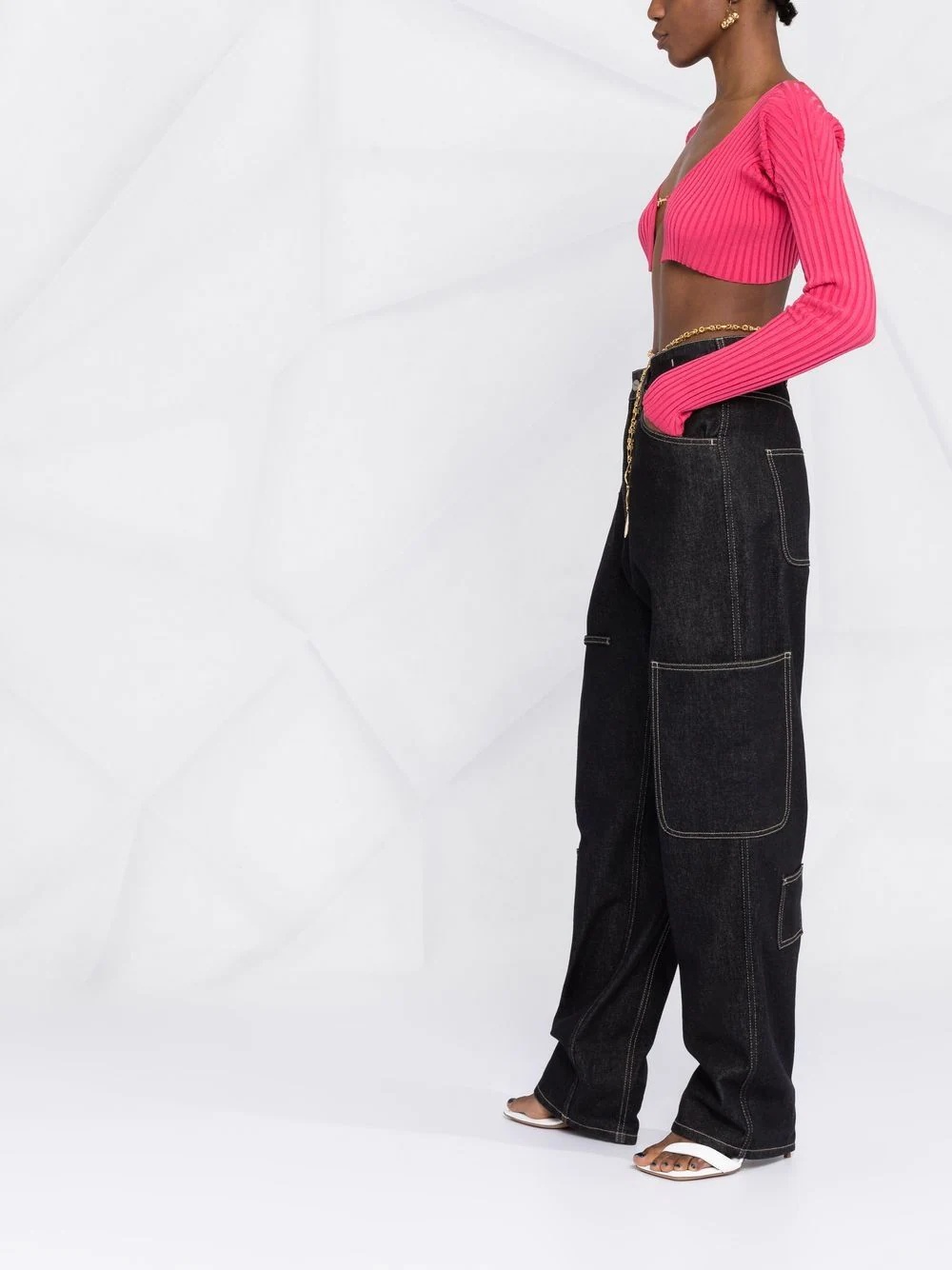 Pralù ribbed cropped cardigan - 4