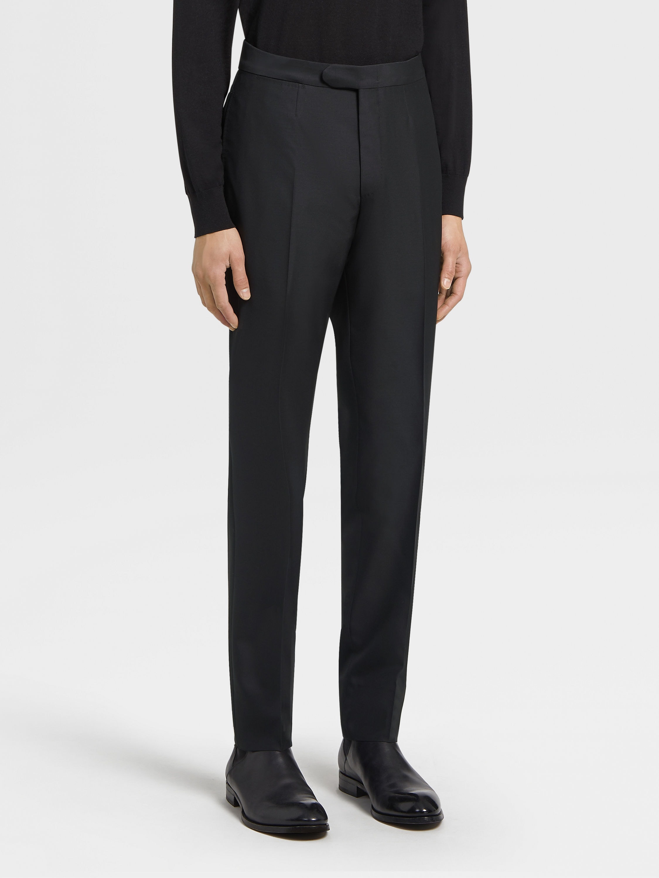 BLACK TROFEO™ 600 WOOL AND SILK EVENING SUIT - 5