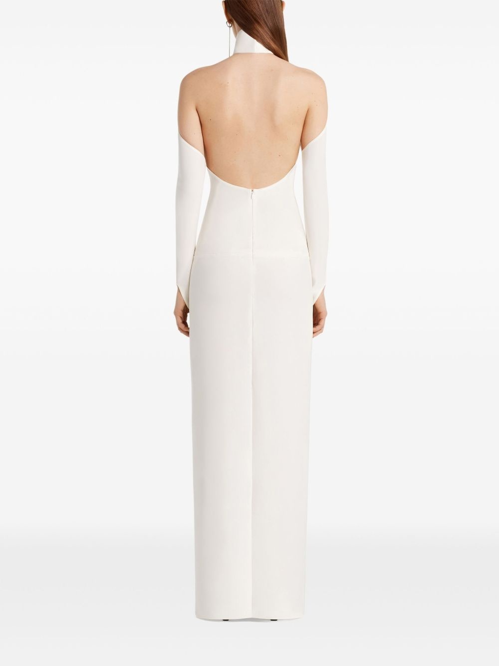 asymmetric shoulder-detail dress - 4