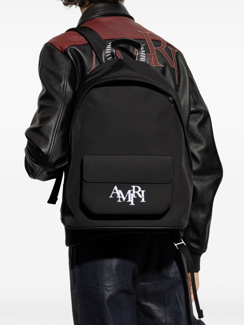 logo-embroidered backpack - 2
