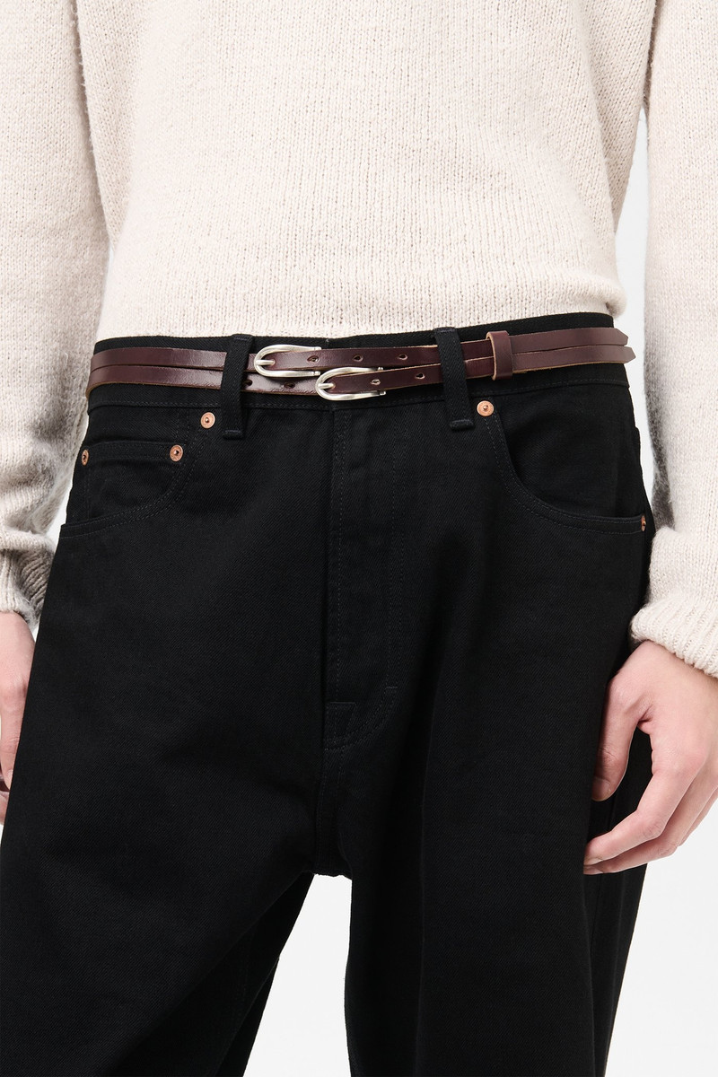 Twin Tongue Belt Burgundy Chromexcel Leather 4