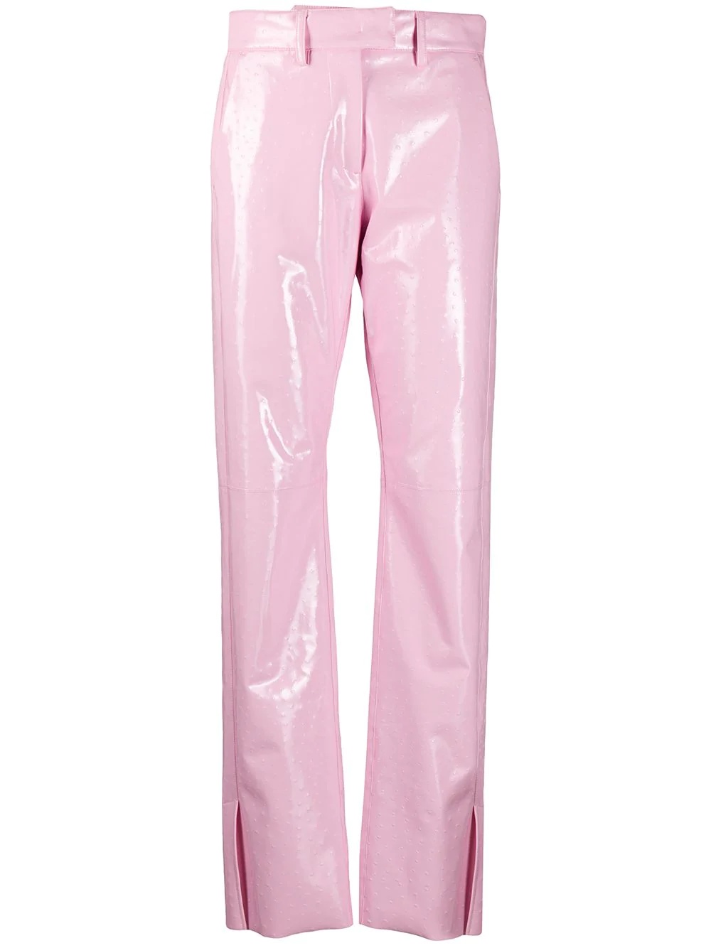 high-waist vinyl trousers - 1