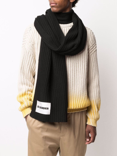 Jil Sander ribbed knit wool scarf outlook