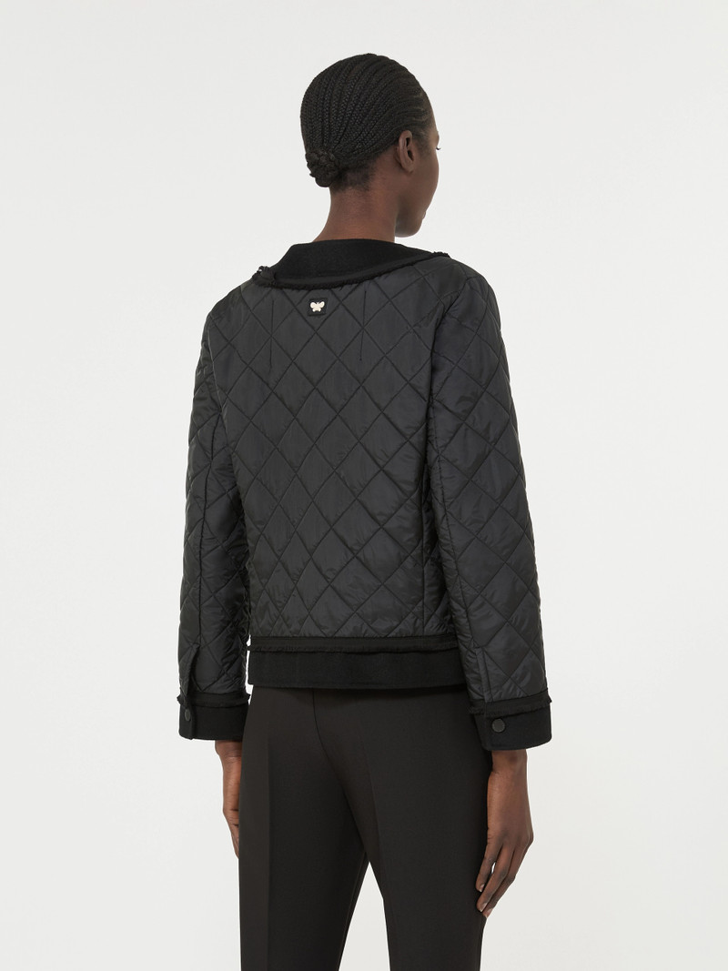 FERRO Padded cropped jacket in water-repellent canvas - BLACK 4