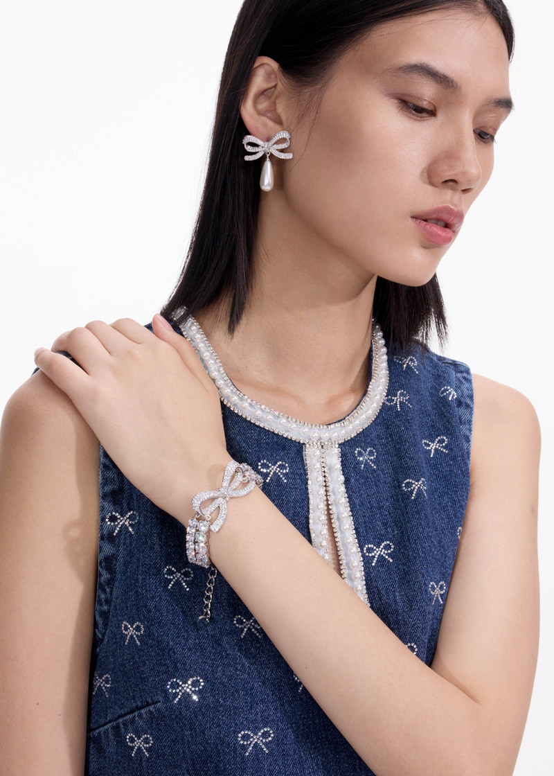 Crystal Bow Double Tennis Bracelet 3