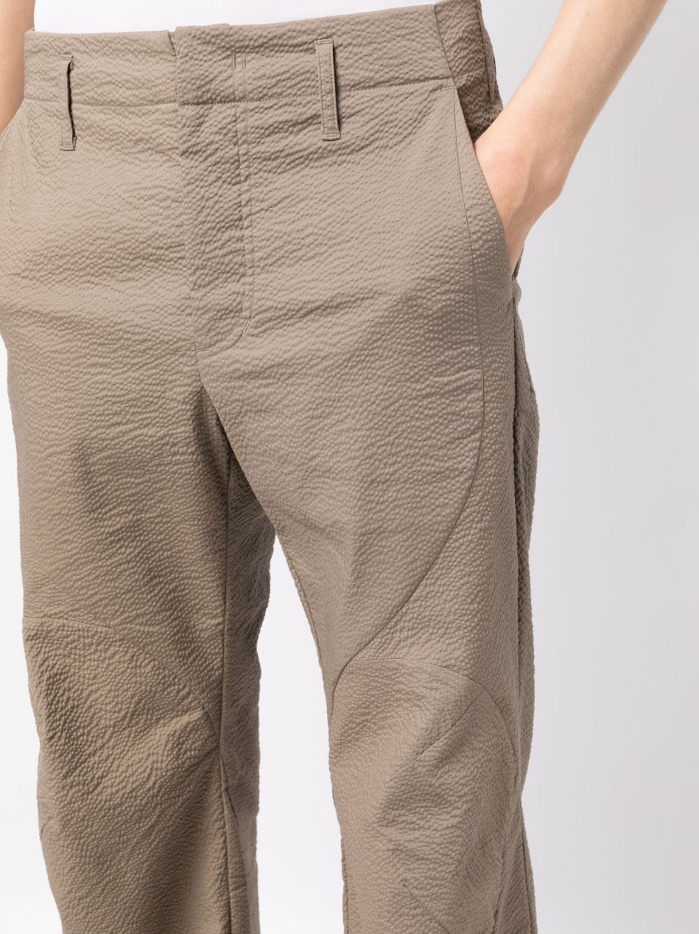 textured straight-leg trousers - 6