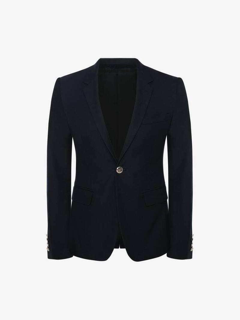 Men's Single-breasted Jacket in Navy - 1