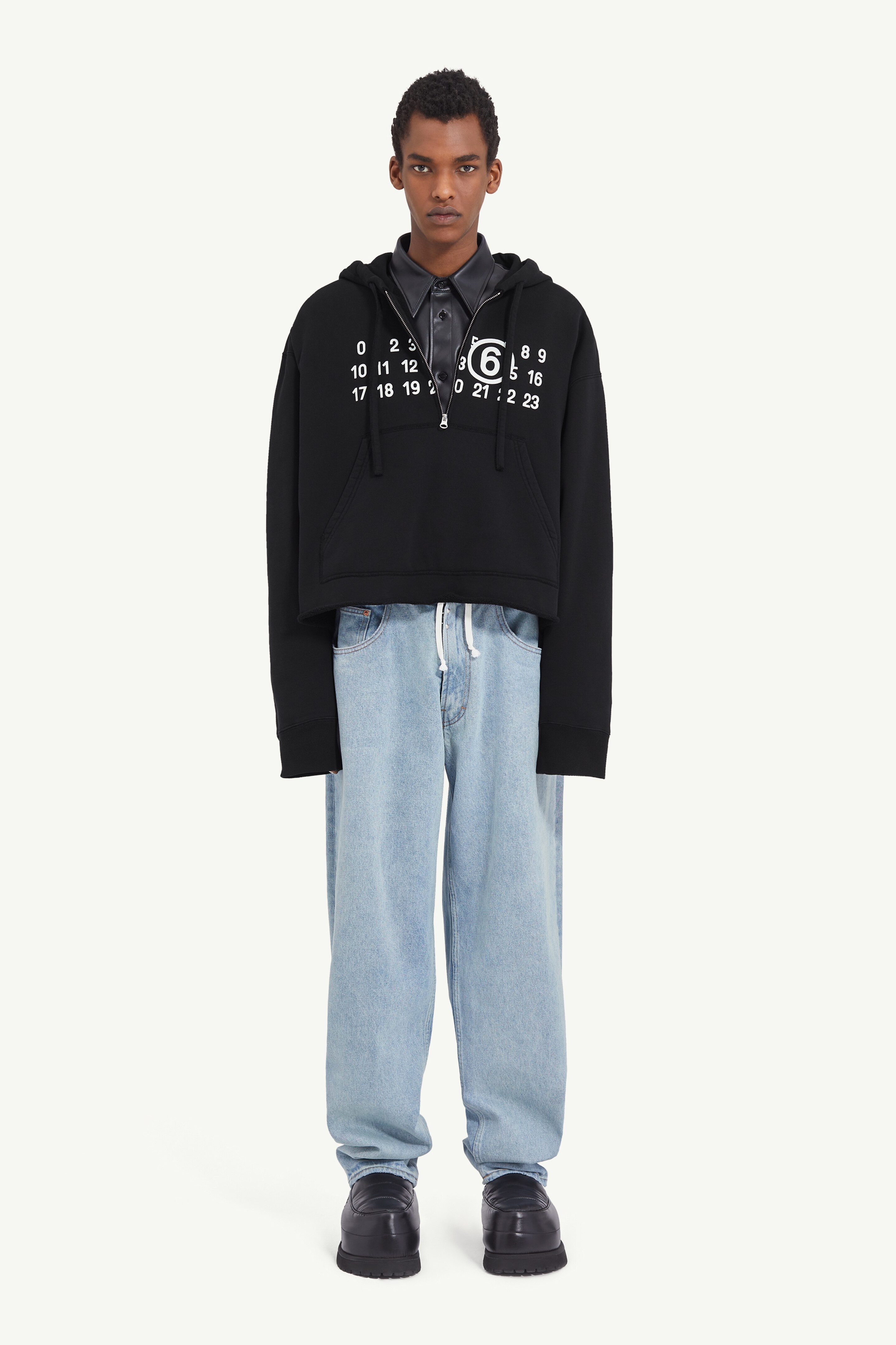 MM6 Maison Margiela Print hooded zip sweatshirt | REVERSIBLE