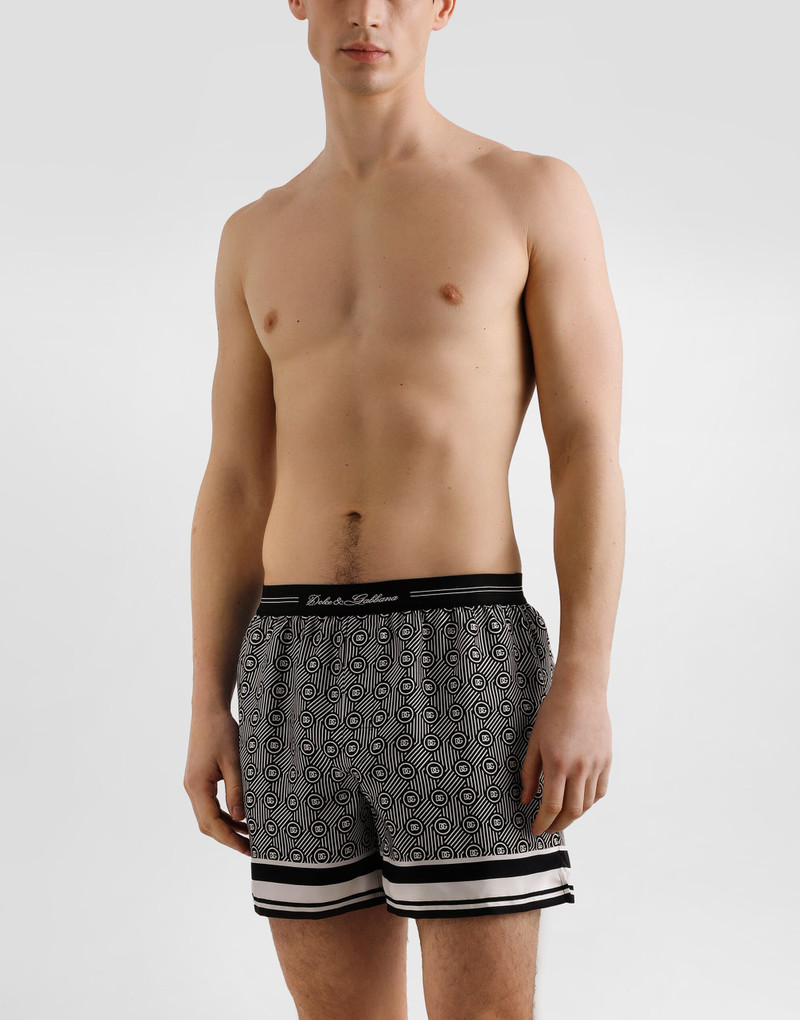 Dolce & Gabbana Printed silk twill boxer shorts outlook