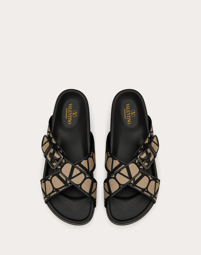 FUSSFRIEND SLIDE SANDAL IN TOILE ICONOGRAPHE TECHNICAL FABRIC 4