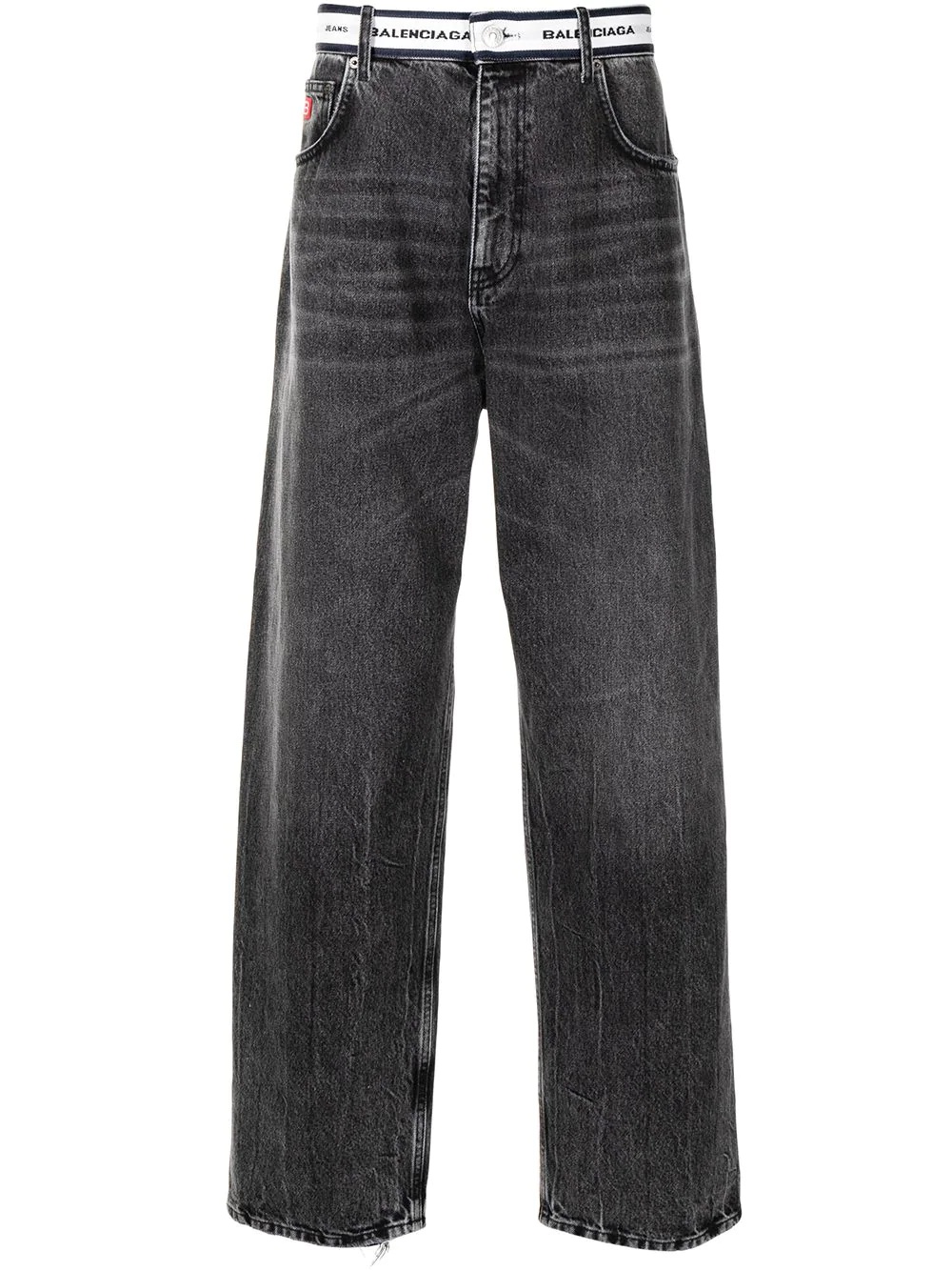 logo-waistband straight-leg jeans - 1