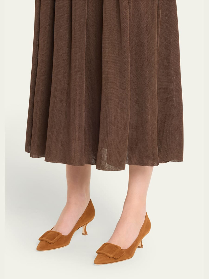 Manolo Blahnik Maysale Suede Buckle Pumps outlook